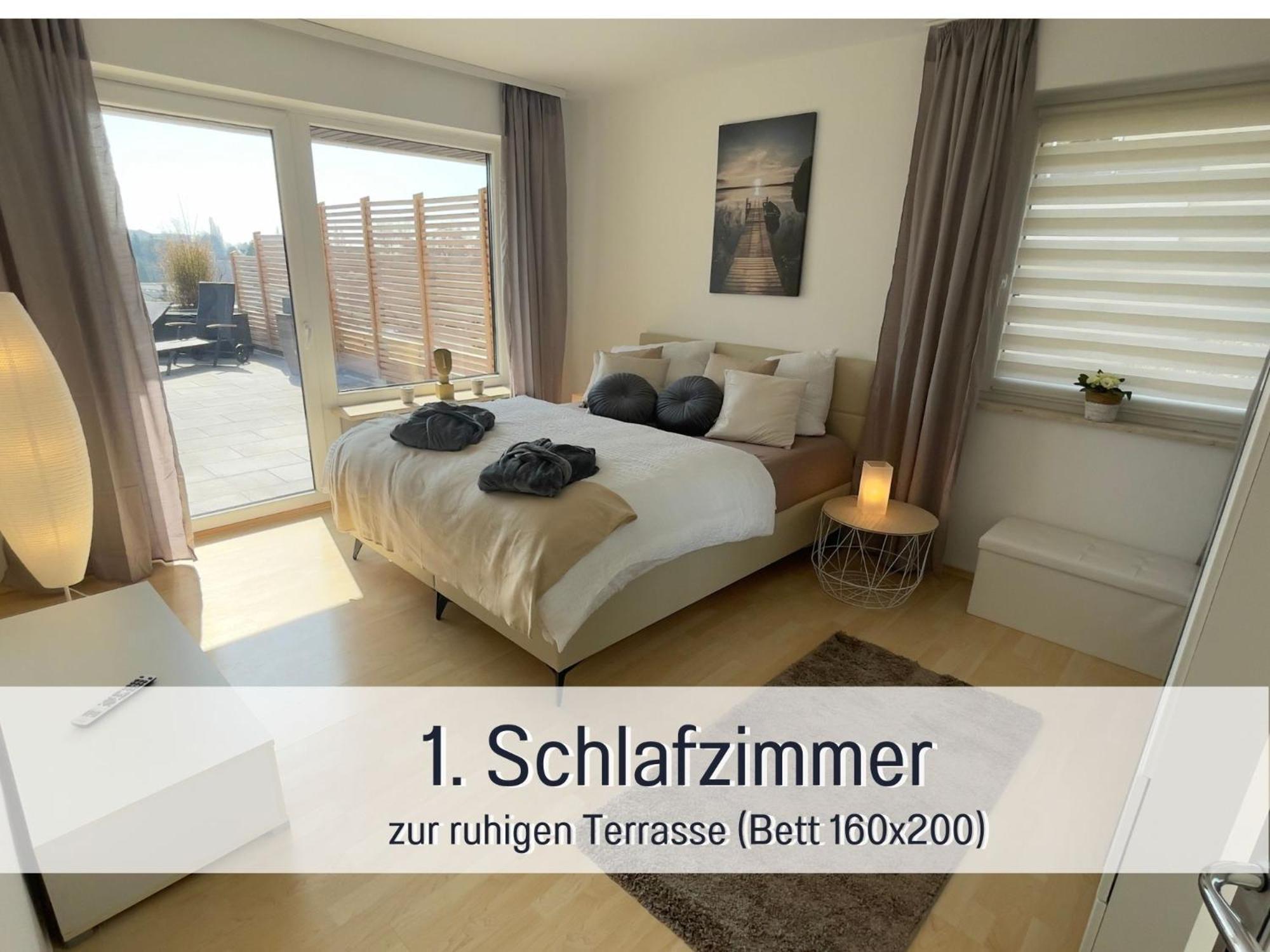 Penthouse - 3 Schlafzimmer- Sonnige Dachterrasse -Whirlpool & Alpenblick - Perfekt Fuer Romantik Oder Familienurlaub Mit Kind, Hund Willkommen - By Ferienwohnenamsee - 위버링겐 외부 사진