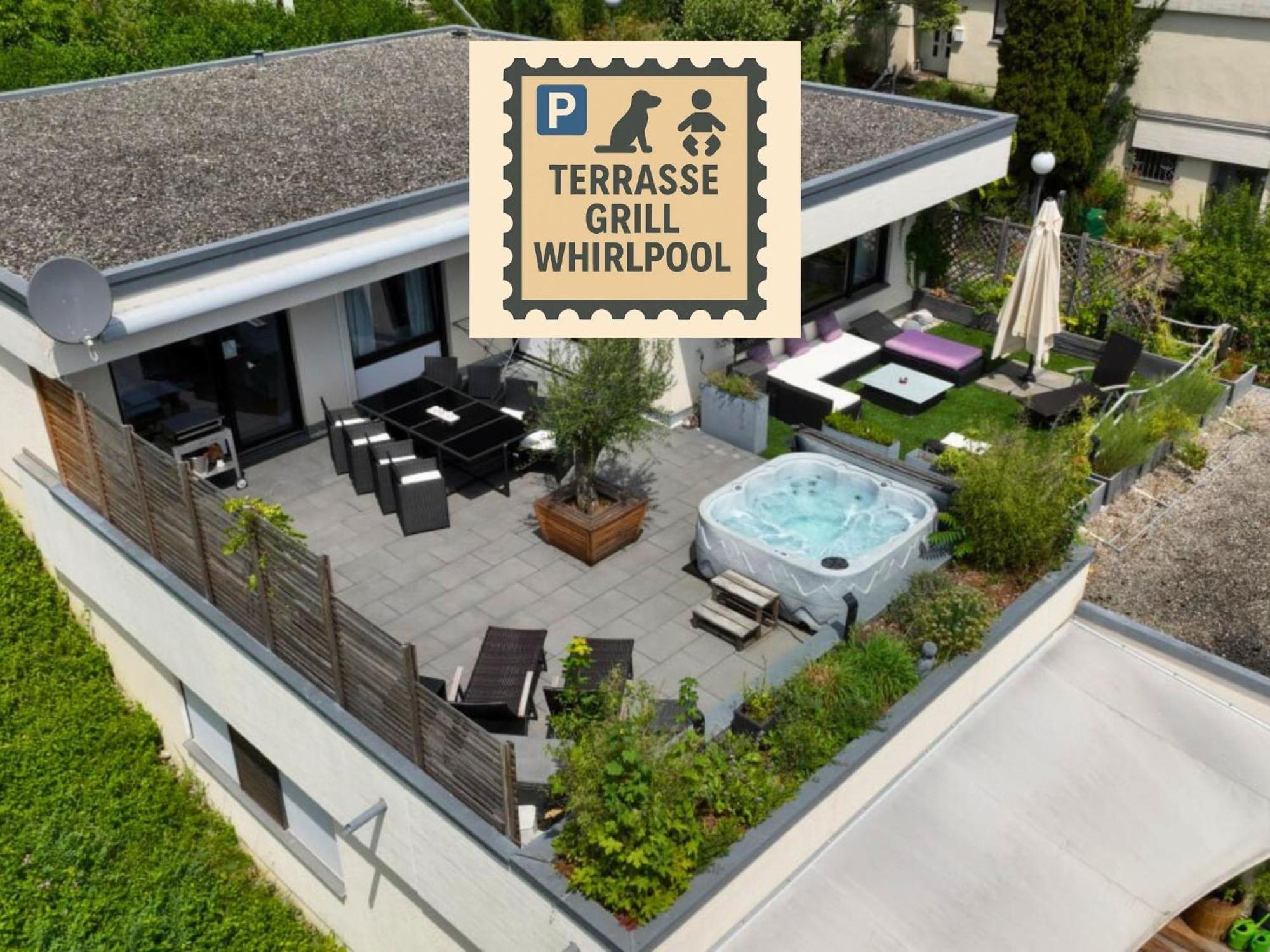 Penthouse - 3 Schlafzimmer- Sonnige Dachterrasse -Whirlpool & Alpenblick - Perfekt Fuer Romantik Oder Familienurlaub Mit Kind, Hund Willkommen - By Ferienwohnenamsee - 위버링겐 외부 사진